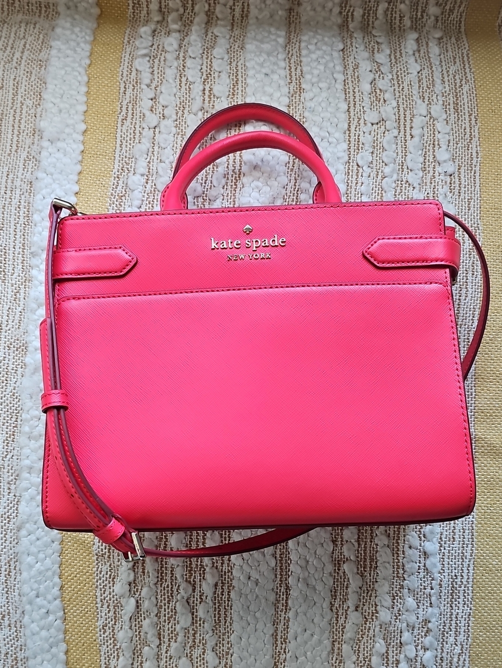 kate spade Staci Medium Satchel In Flourescent Geranium